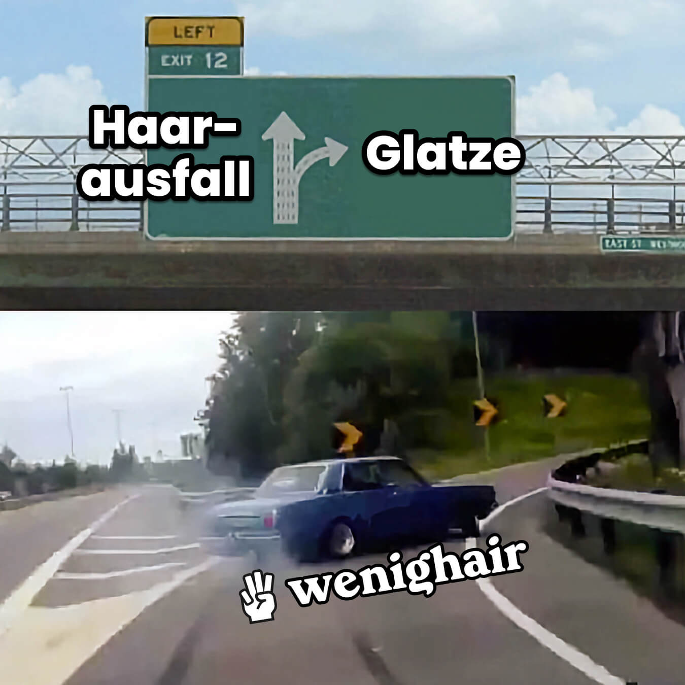 meme haarausfall und glatze autobahn