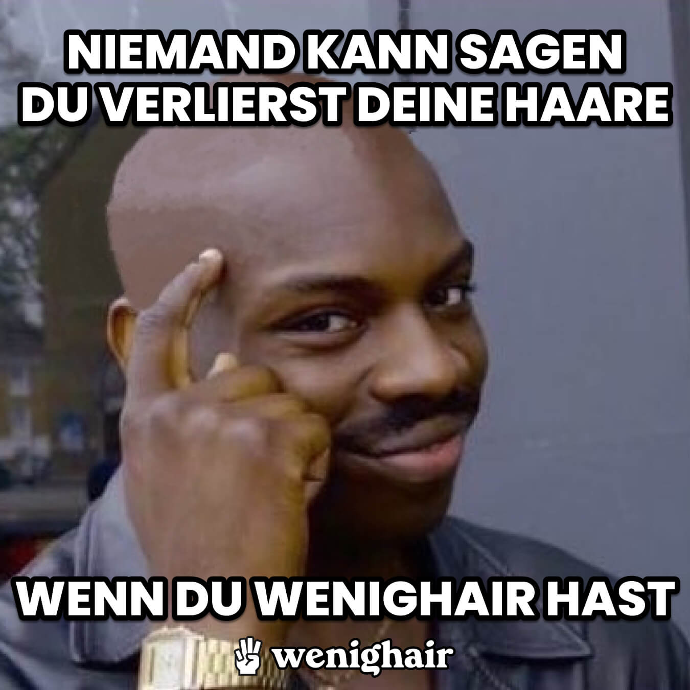 meme mann trägt glatze ohne haarausfall