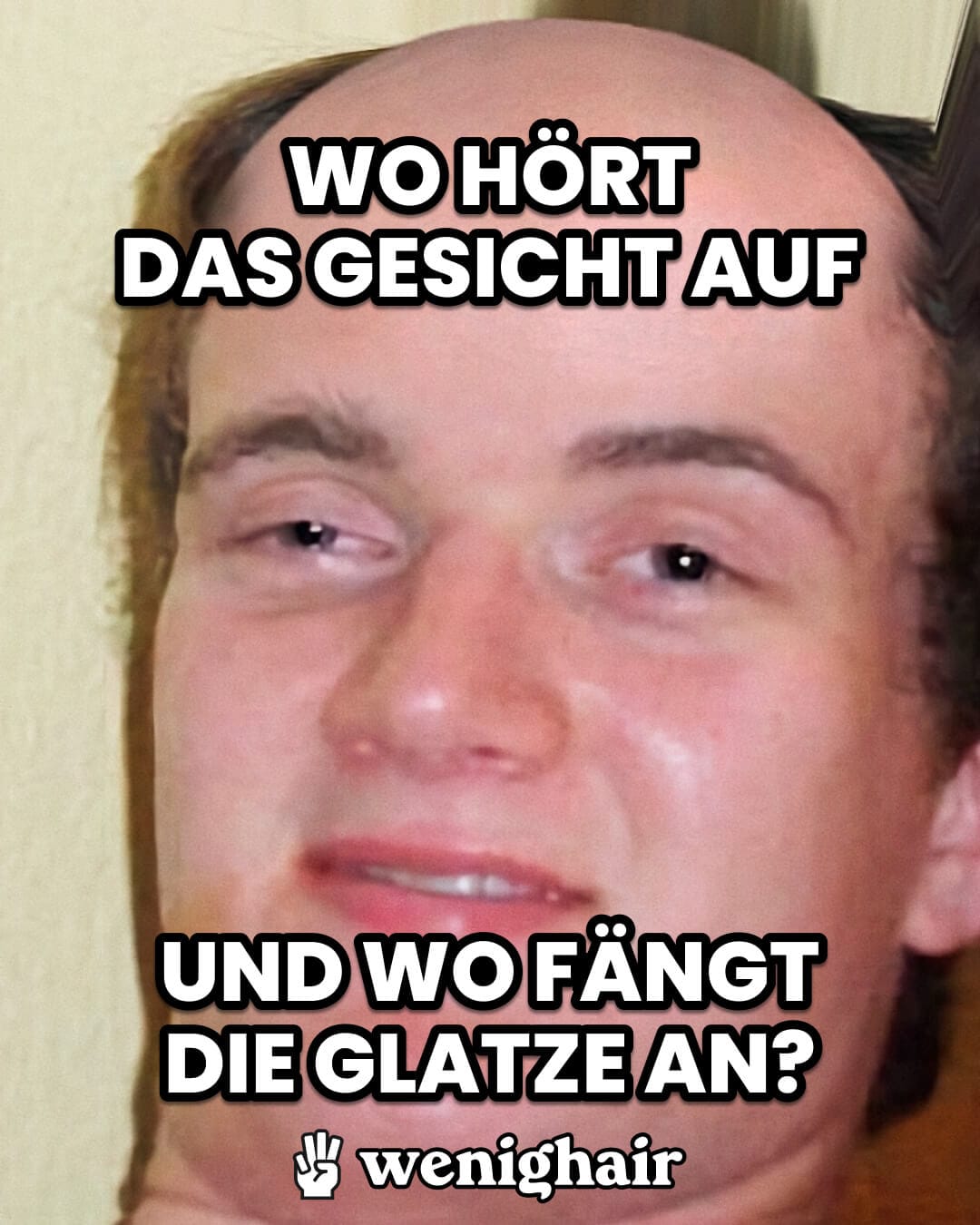 Meme Mann mit Glatze