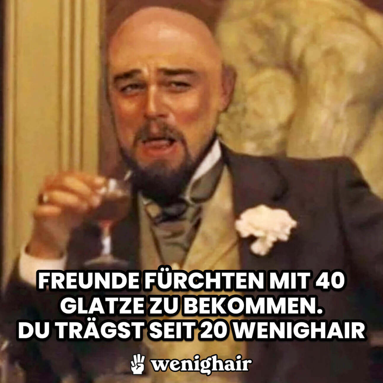 wenighair meme leonardo dicaprio mit glatze