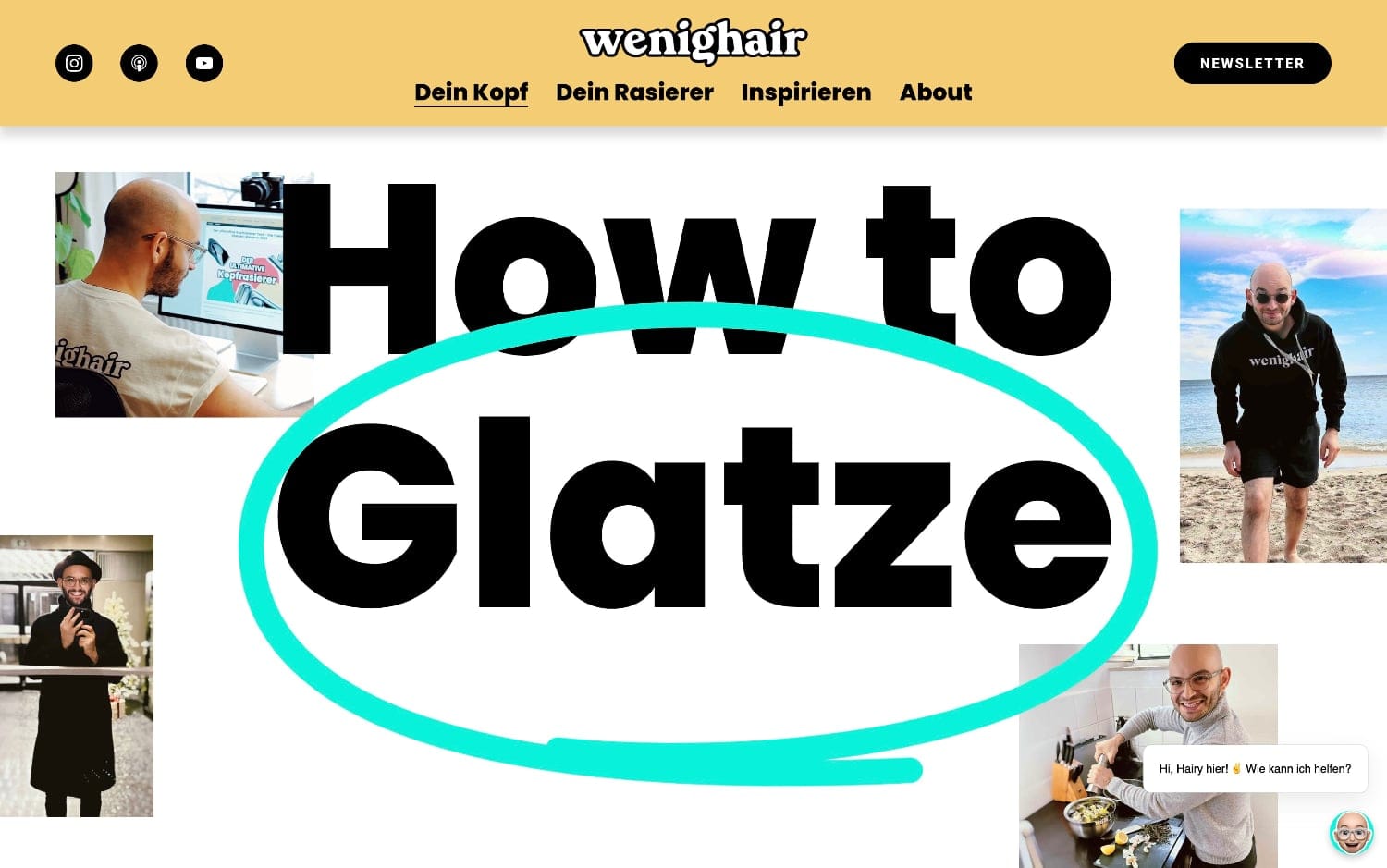 wenighair how to glatze