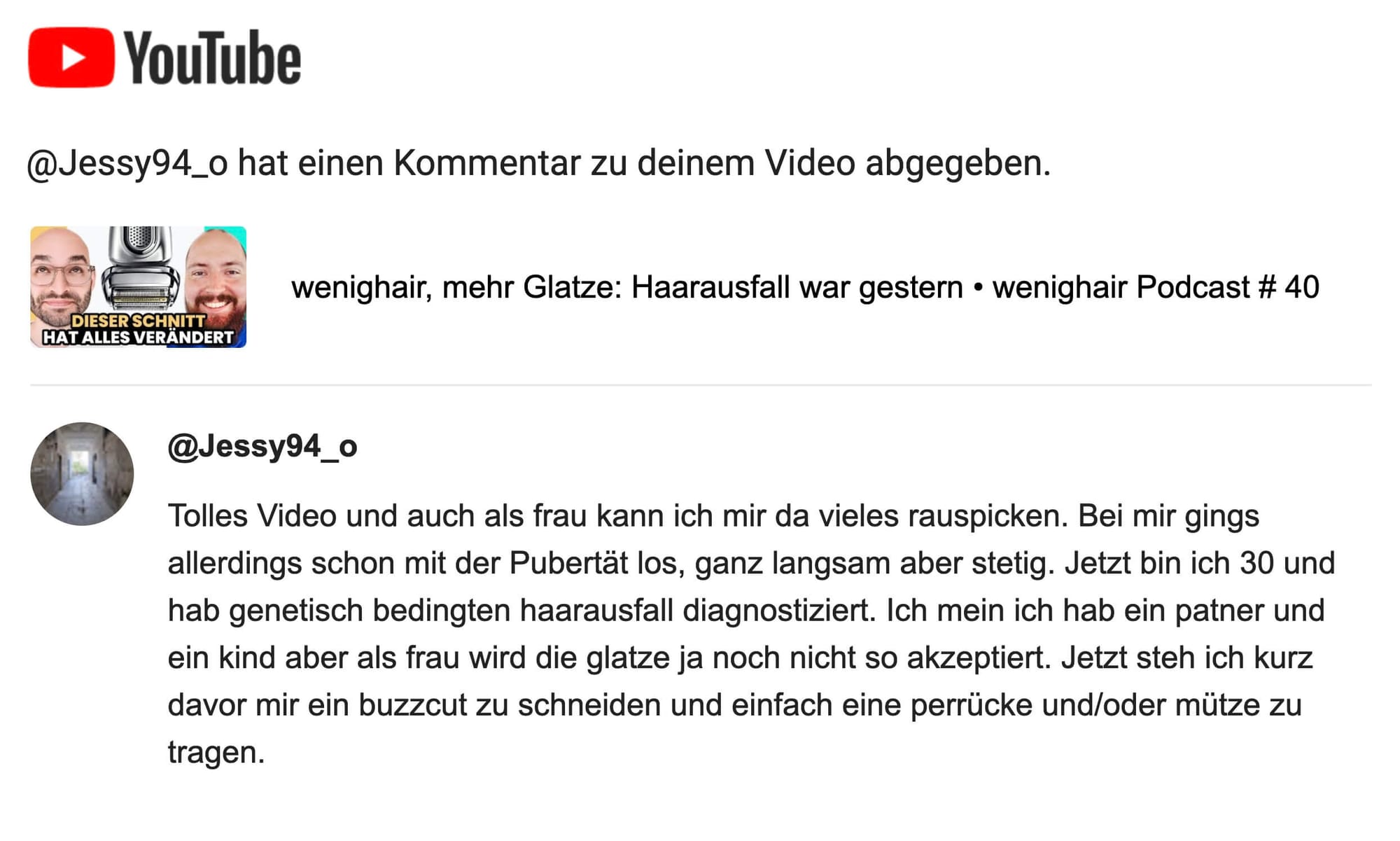 Frau erzählt ihre Erfahrung mit Haarausfall und der Schnitt zum Buzzcut