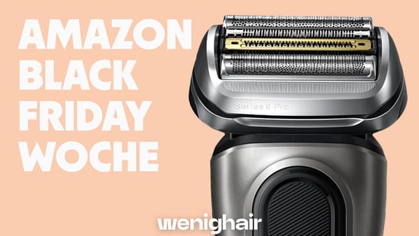 Braun Series 9 Pro Rasierer Werbebild für Amazon Black Friday Woche mit Produktdetail des Scherkopfe