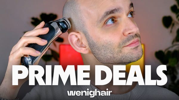 Mann rasiert Glatze mit Elektrorasierer – Prime Deal Days Oktober 2025 für Glatzenrasierer bei wenighair